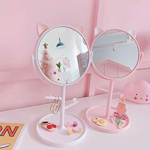 NAIDEV Cute Rotatable Cat-Ears Makeup Mirror