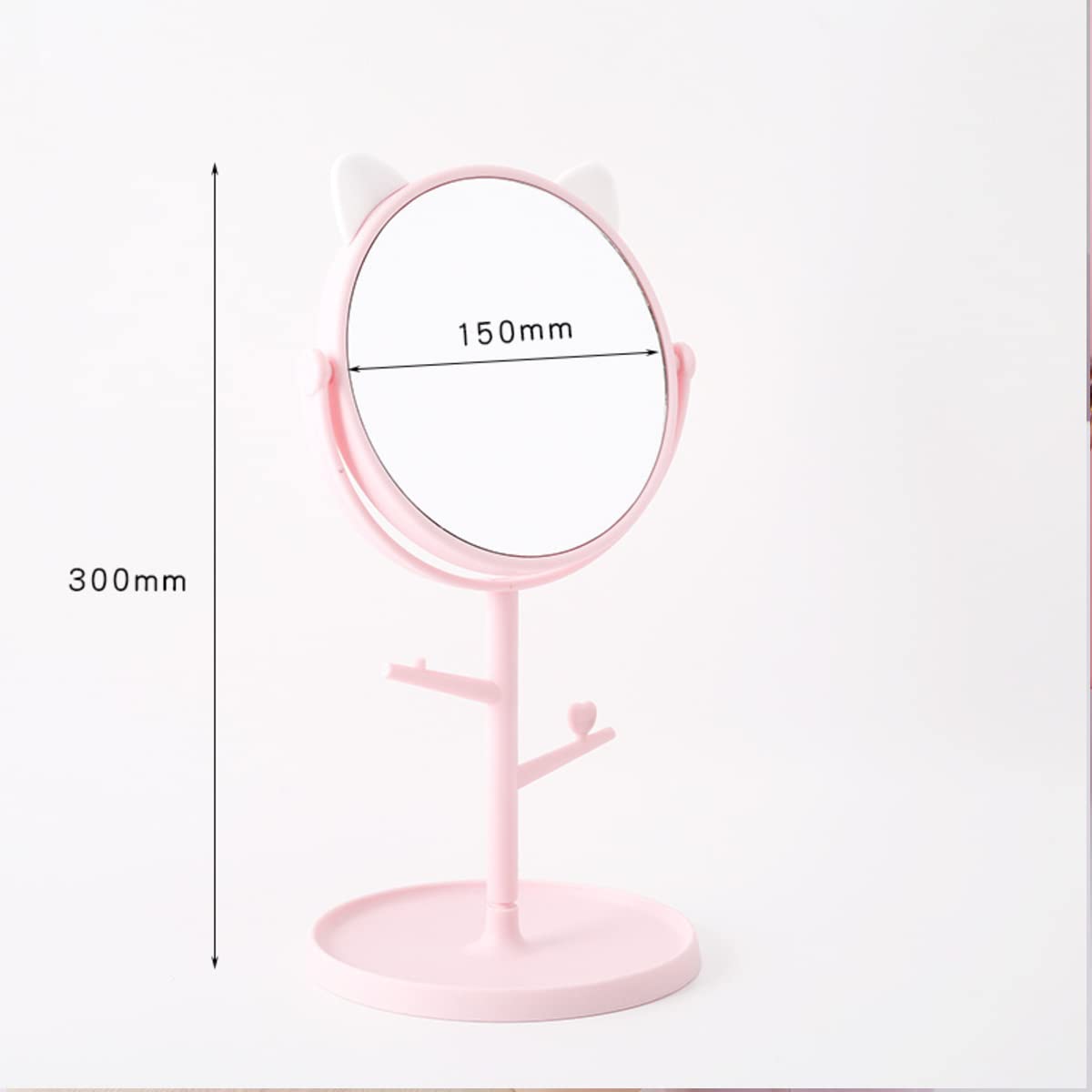 NAIDEV Cute Rotatable Cat-Ears Makeup Mirror