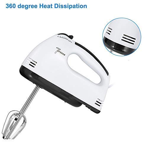 7-Speed Electric Hand Mixer – Multifunctional Egg Beater & Food Blender (White).