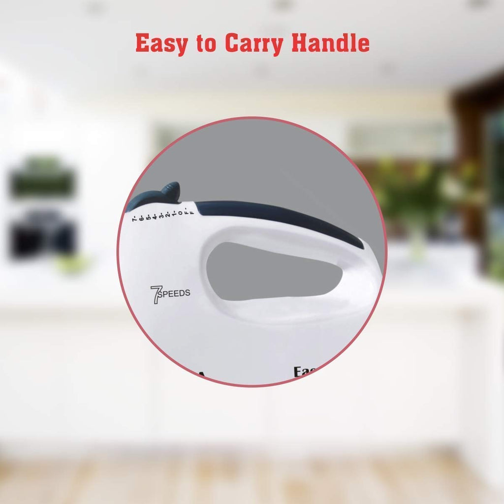 7-Speed Electric Hand Mixer – Multifunctional Egg Beater & Food Blender (White).