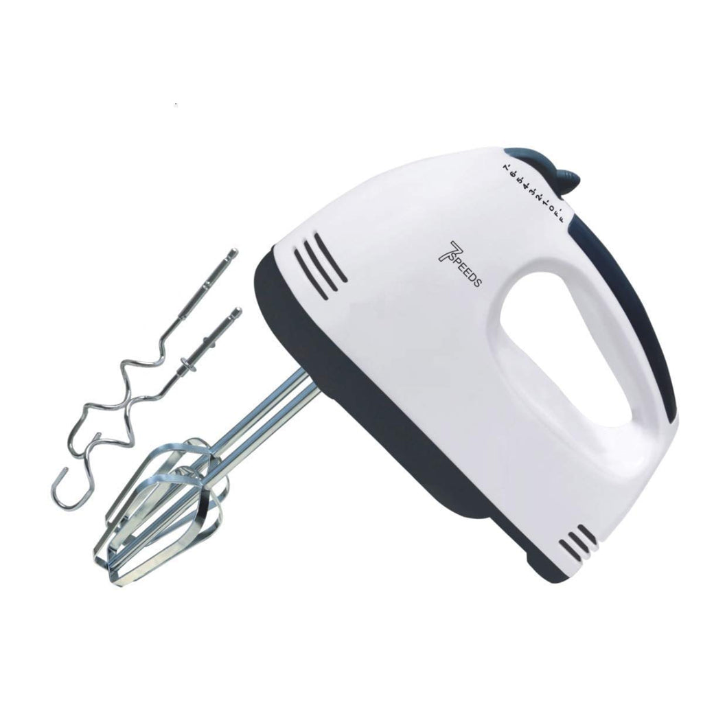 7-Speed Electric Hand Mixer – Multifunctional Egg Beater & Food Blender (White).