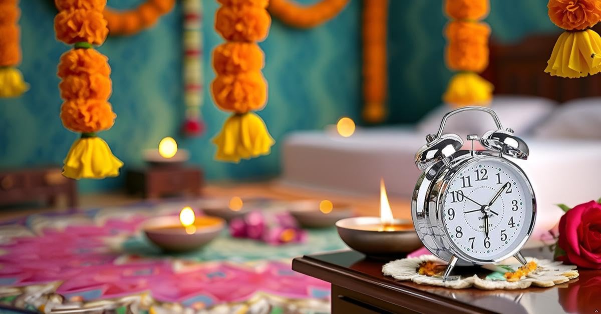 Brass Vintage Twin Bell Alarm Clock with LED – Silver