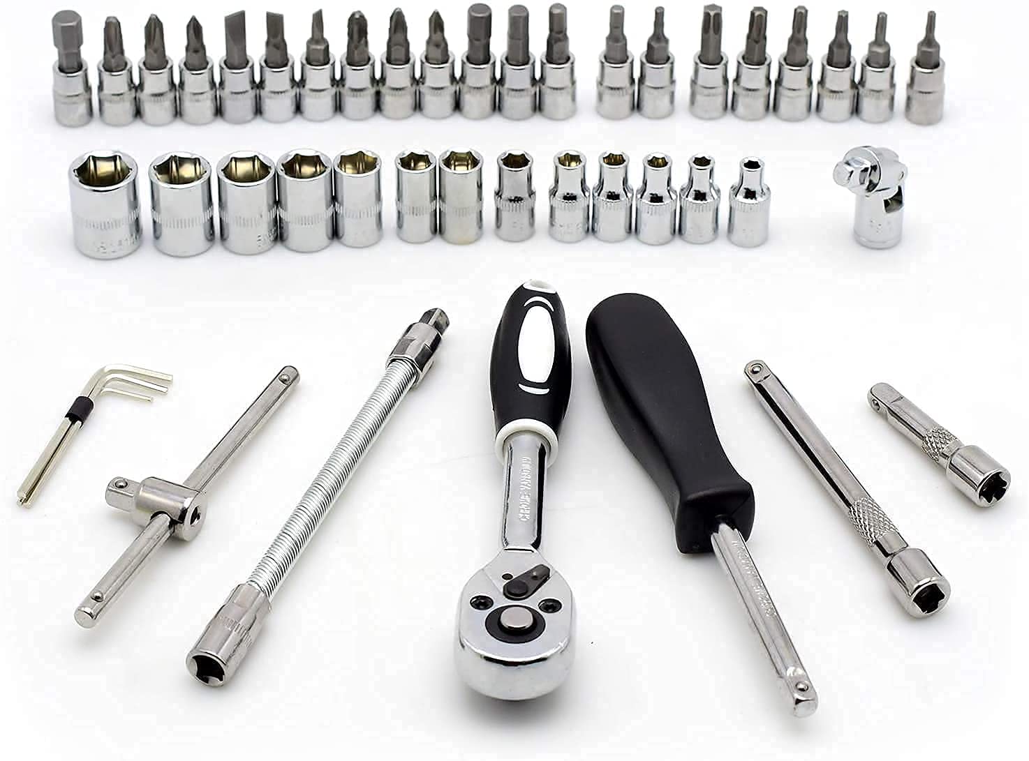 46-Piece Socket & Wrench Tool Kit with Ratchet & Case