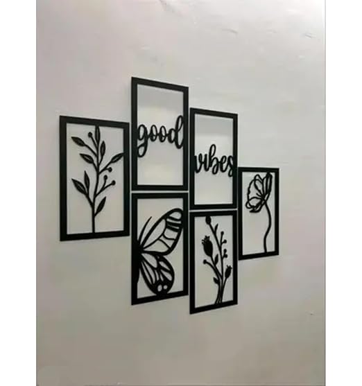 Sage Butterfly MDF Wall Decor Art Hanging MDF Cutout Art - Black, D22