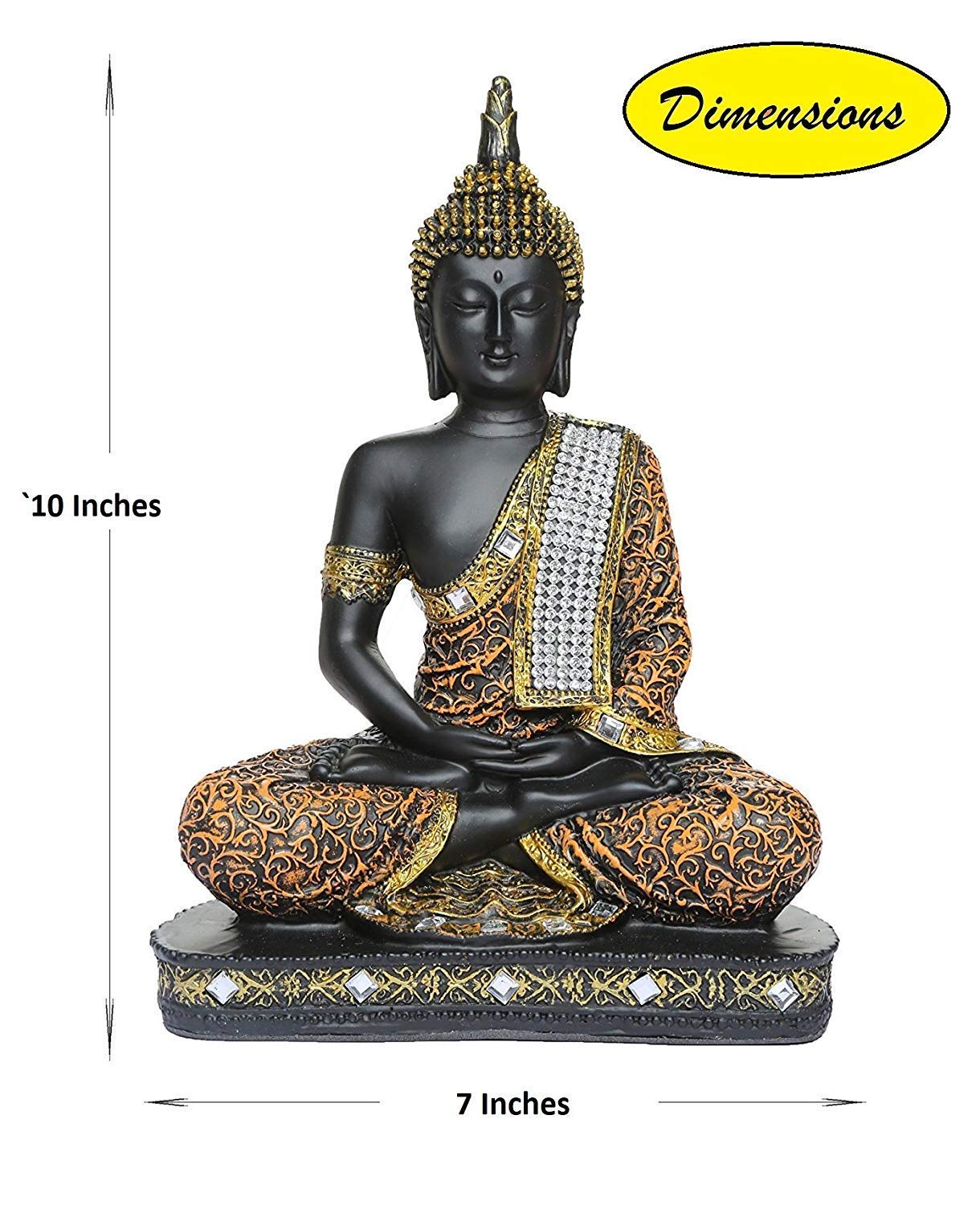 JAIPUR ACE Meditating Buddha Idol – Polyresin décor showpiece for home, office & gifting