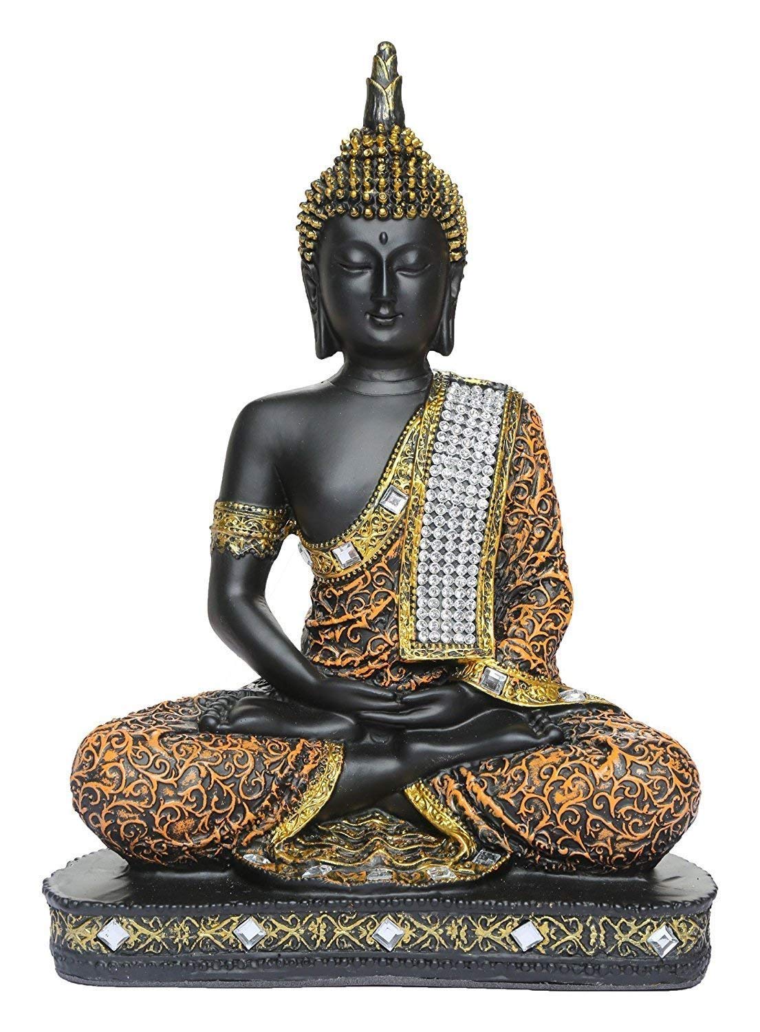 JAIPUR ACE Meditating Buddha Idol – Polyresin décor showpiece for home, office & gifting