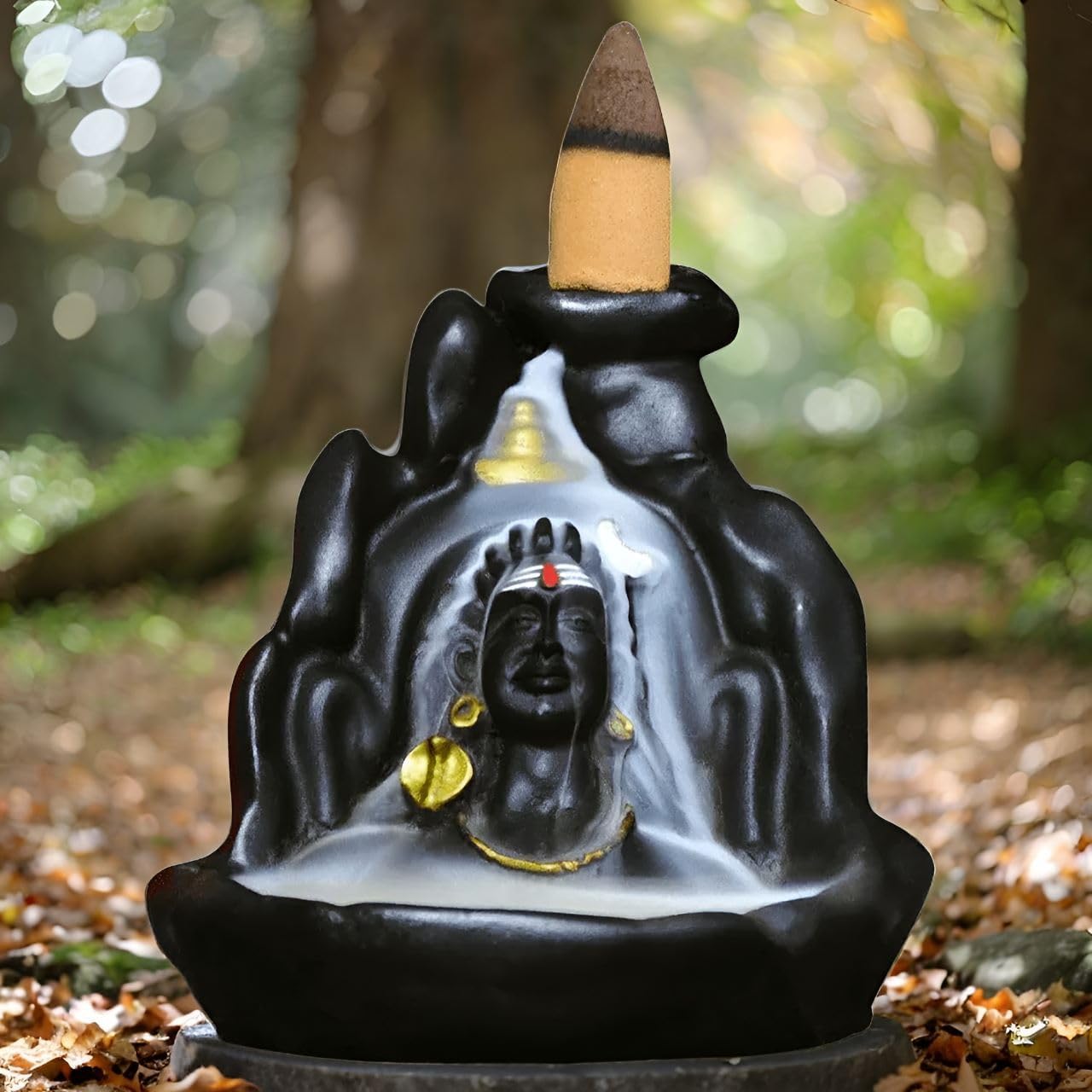 Lord Shiva Adiyogi Backflow Cone Holder with Free 101 Aroma Cones