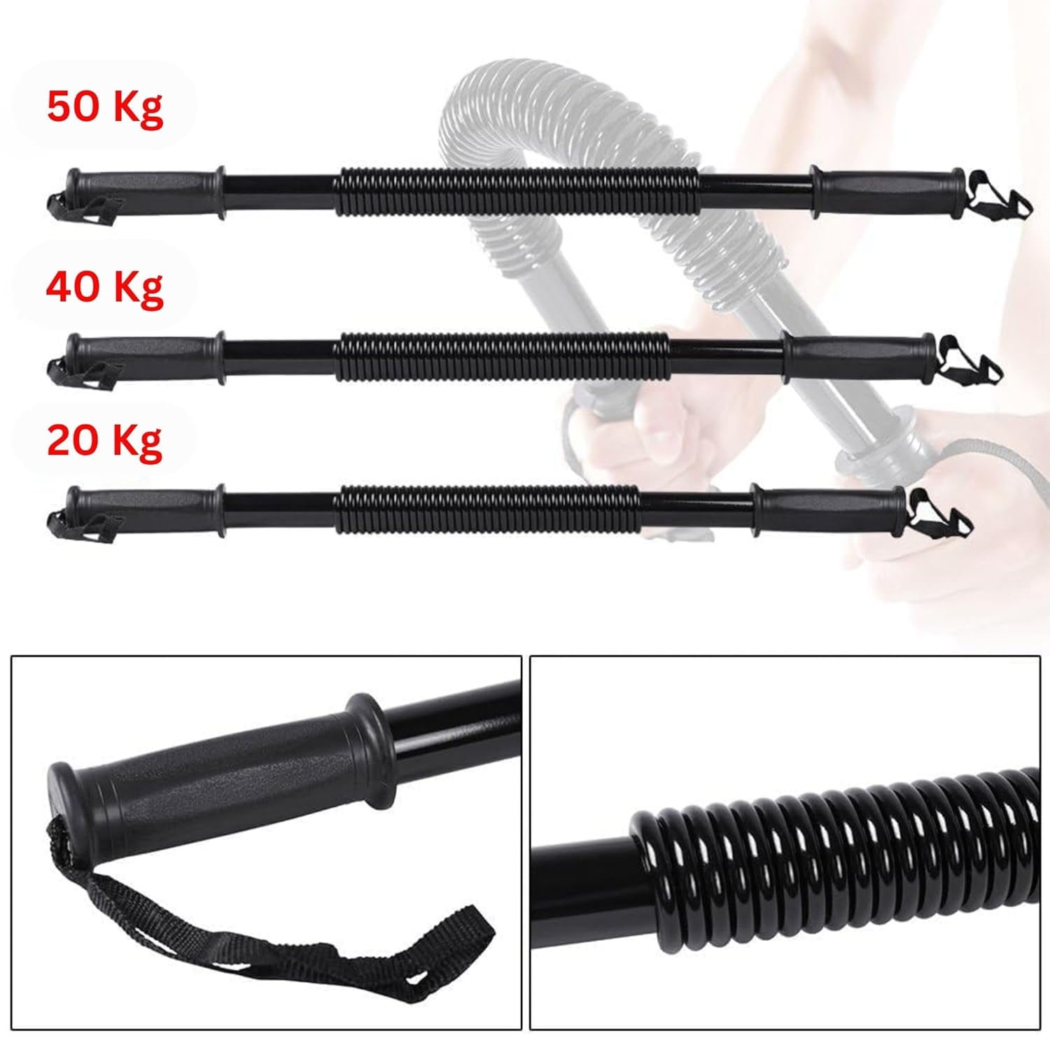 40 kg Powuer Twister Spring Forearm Blaster Bar,Chest Exerciser Multi-training Bar