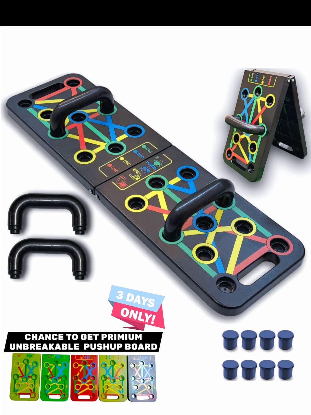 Manogyam Push Up Board | Multi-Mode Push-Up Bars & Stand for Home Gym Workouts