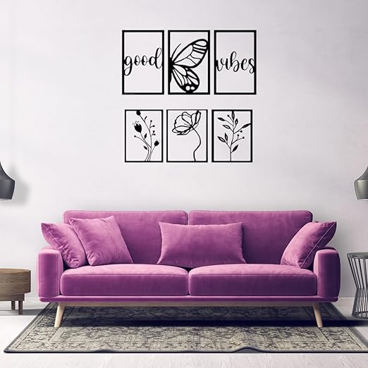 Sage Butterfly MDF Wall Decor Art Hanging MDF Cutout Art - Black, D22