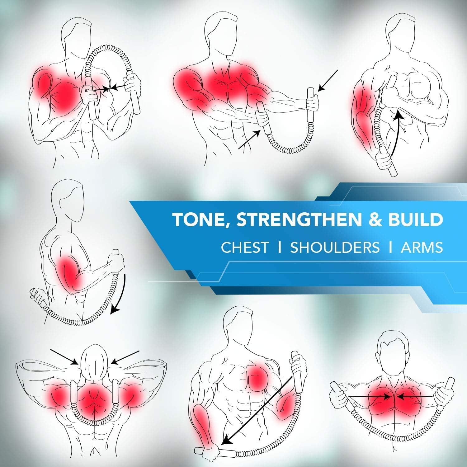 40 kg Powuer Twister Spring Forearm Blaster Bar,Chest Exerciser Multi-training Bar