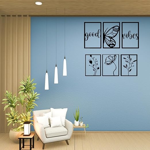 Sage Butterfly MDF Wall Decor Art Hanging MDF Cutout Art - Black, D22