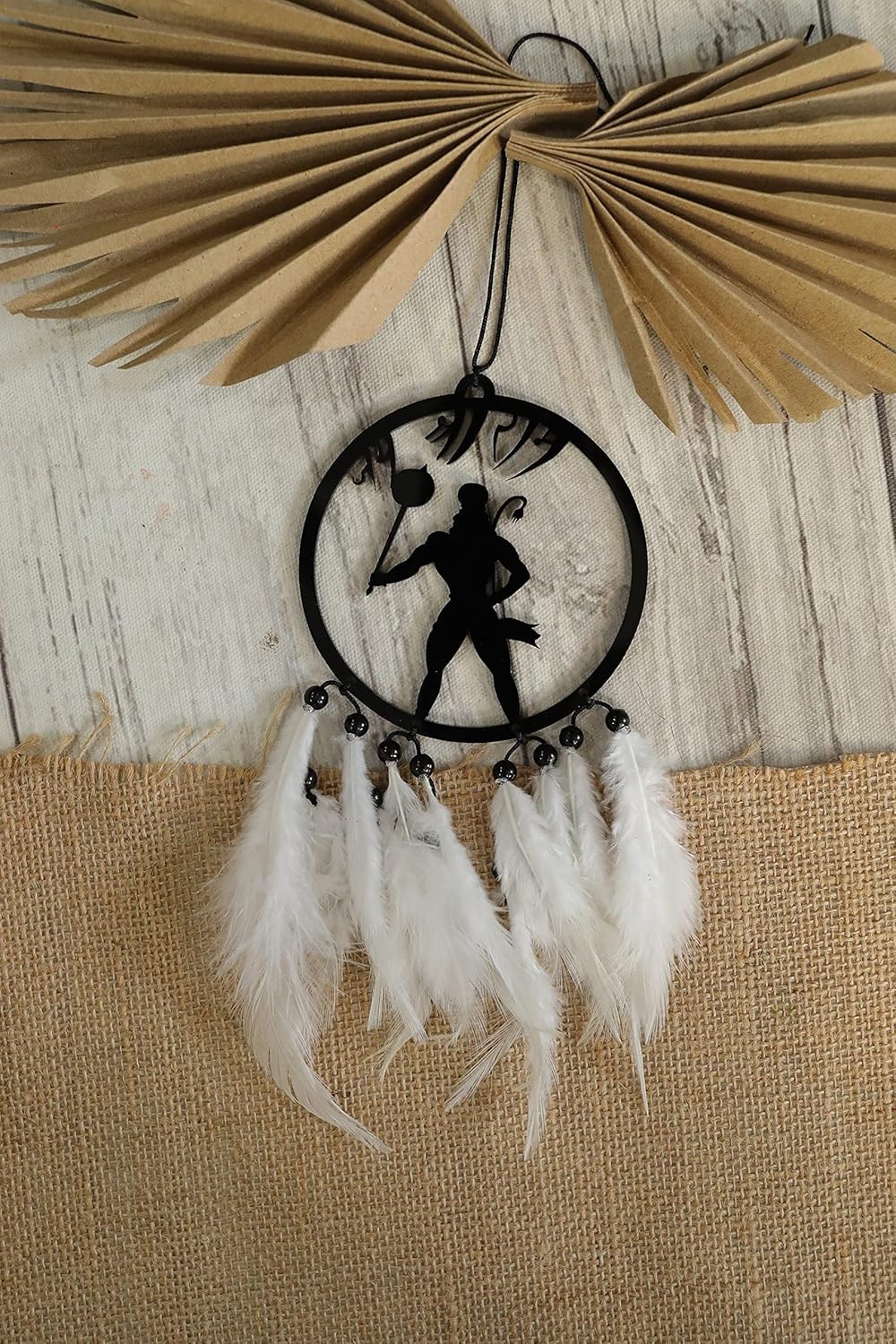 Bajrang Bali Hanuman Car & Wall Hanging Ornament | Temple Décor (23 × 10 × 2 cm)